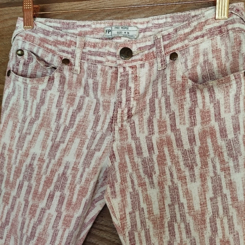 Free People Americana Ikat Printed Skinny Jeans 28
